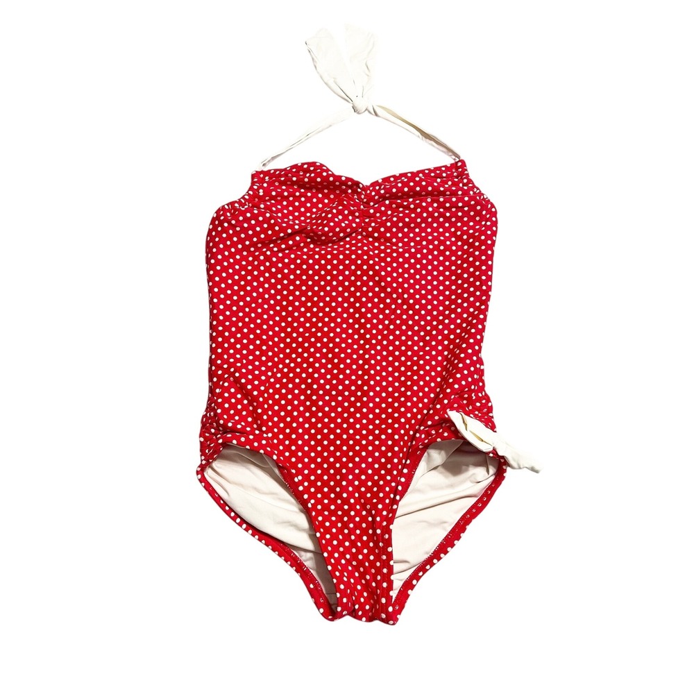 Juicy‎ Couture Beach Baby Girls Red Polka Dot Halter One Piece Swimsuit Size 10